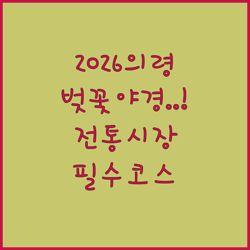 2026 의령 벚꽃 시즌 즐길 거리 | 야간 점등 및 전통시장