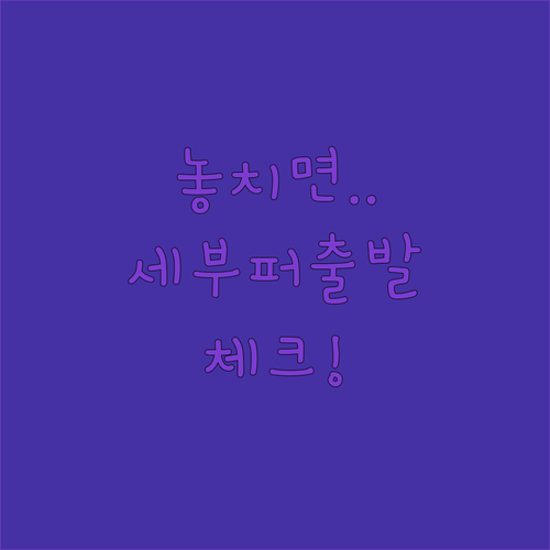 세부퍼시픽 인천 제1터미널 출발 준비 체크리스트