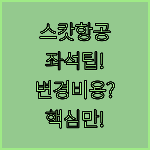 스캇항공 좌석 지정 및 변경 비용 총정리