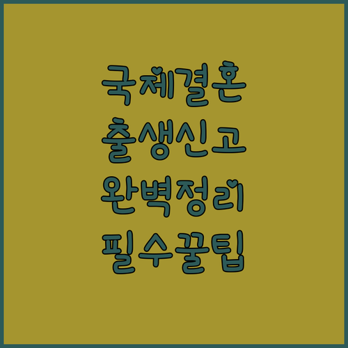 국제결혼 가정 출생신고 서류 준비와 제출 프로세스