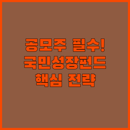 공모주 투자자를 위한 국민성장펀드 참여 방법과 주의사항
